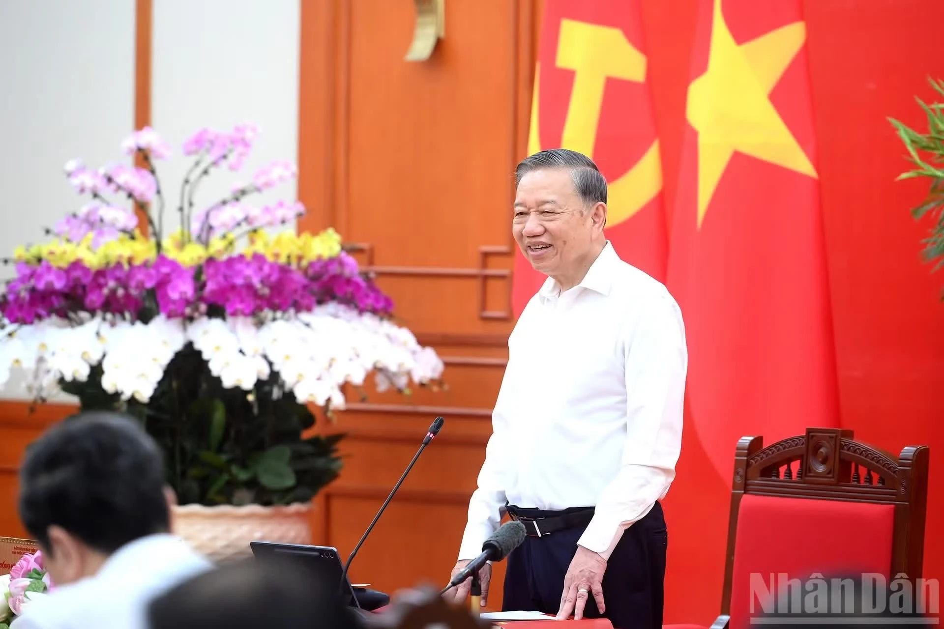 Tổng Bí thư, Chủ tịch nước Tô Lâm phát biểu tại phiên họp chuyên đề về công tác chuyển đổi số trong hệ thống chính trị.