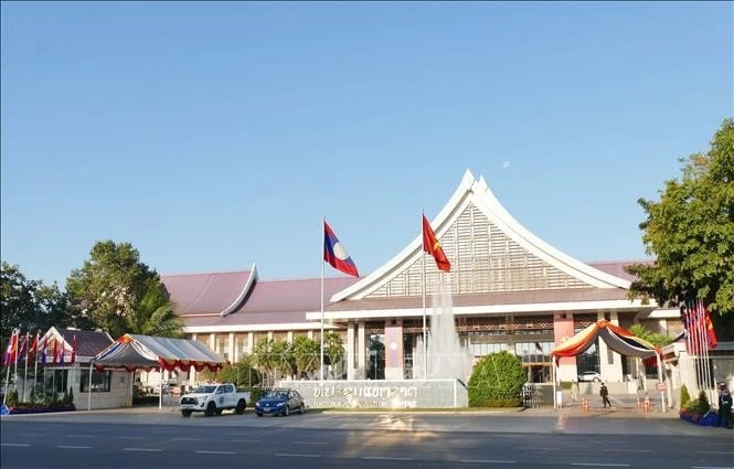 Trung tâm Hội nghị quốc gia Lào ở thủ đô Viêng Chăn, nơi tổ chức Đại hội lần thứ XII Đảng Nhân dân Cách mạng Lào.