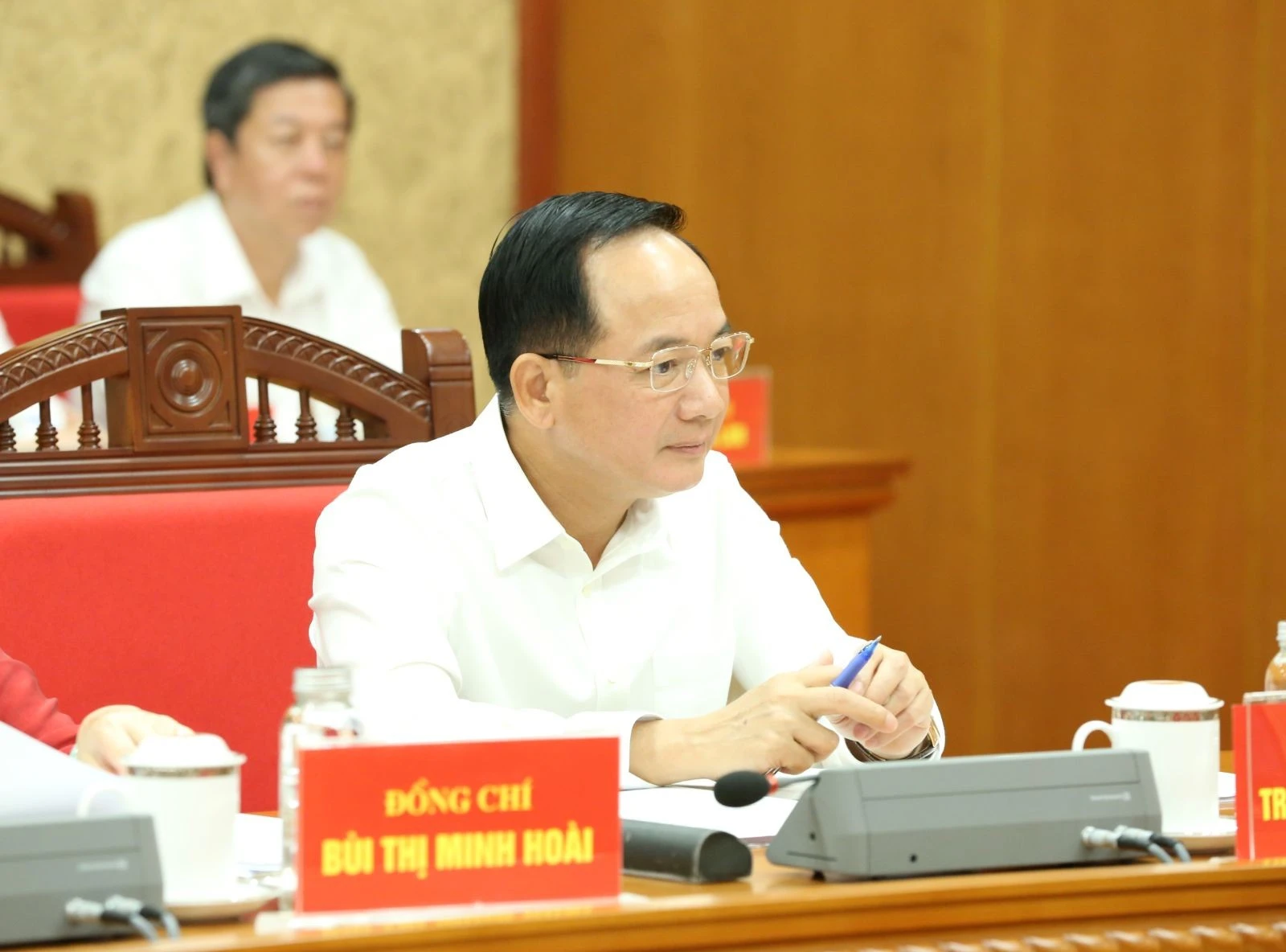 Đồng chí Trịnh Văn Quyết, Ủy viên Bộ Chính trị, Bí thư Trung ương Đảng,Trưởng Ban Tuyên giáo Trung ương tại cuộc làm việc.