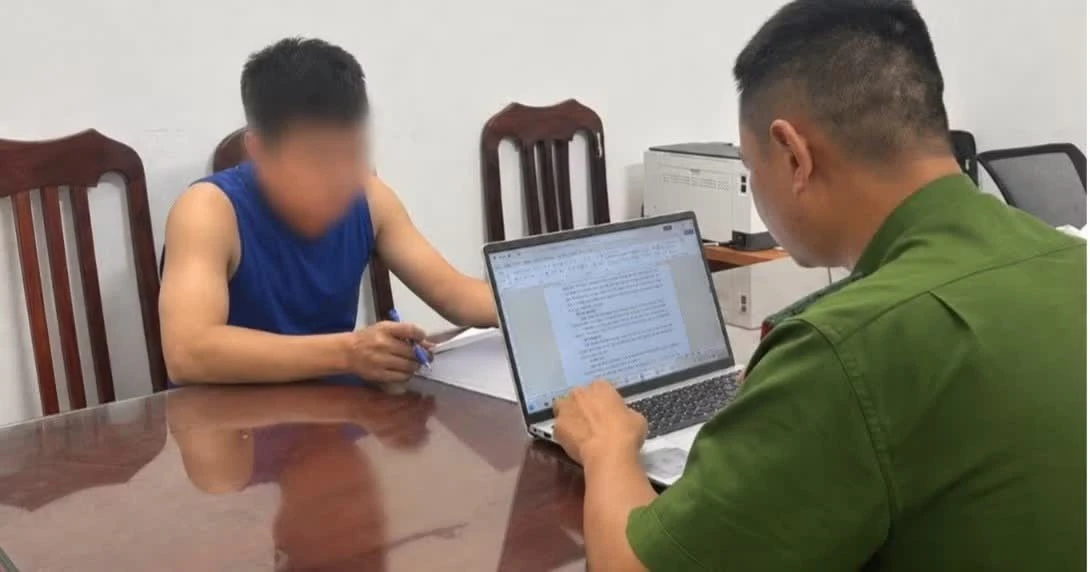 Cơ quan công an làm việc với H.X.C.