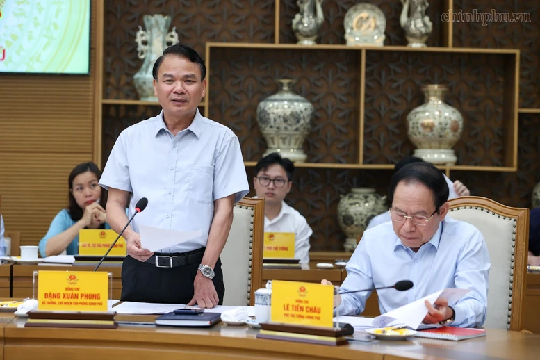 Bộ trưởng, Chủ nhiệm Văn phòng Chính phủ Đặng Xuân Phong phát biểu tại cuộc họp - Ảnh: chinhphu.vn/Nhật Bắc