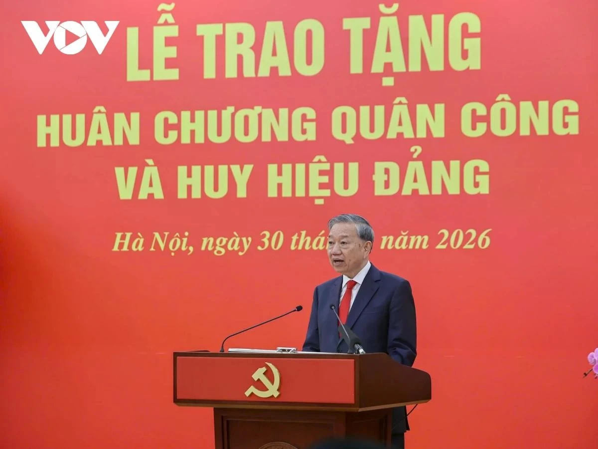 Tổng Bí thư phát biểu tại buổi lễ.