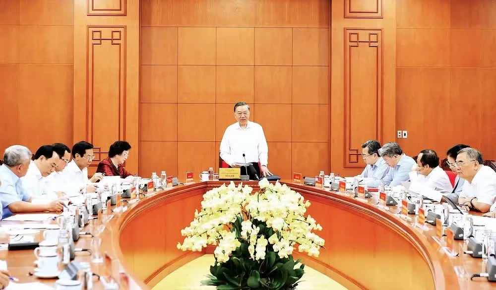 Tổng Bí thư, Chủ tịch nước Tô Lâm phát biểu kết luận tại cuộc làm việc với Bộ Nội vụ và một số cơ quan về chất lượng nguồn lao động, giải pháp tạo việc làm bền vững và công tác đào tạo nhân lực. (Ảnh: ĐĂNG KHOA)