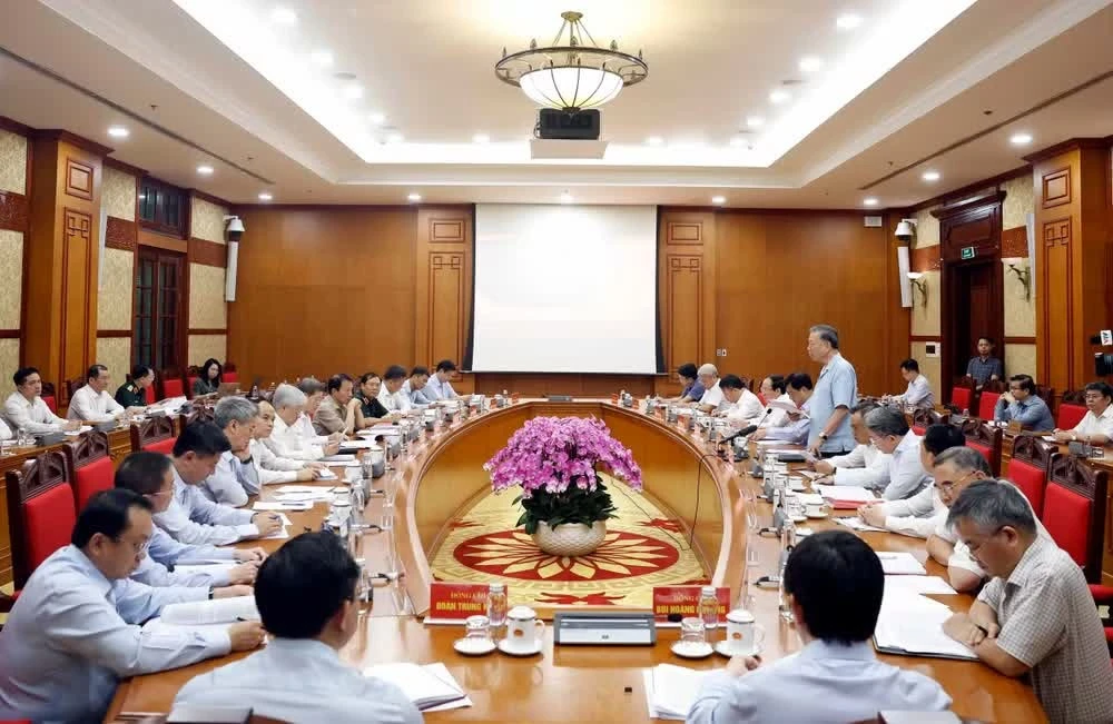 Tổng Bí thư, Chủ tịch nước Tô Lâm phát biểu chỉ đạo. (Ảnh: Thống Nhất/TTXVN)
