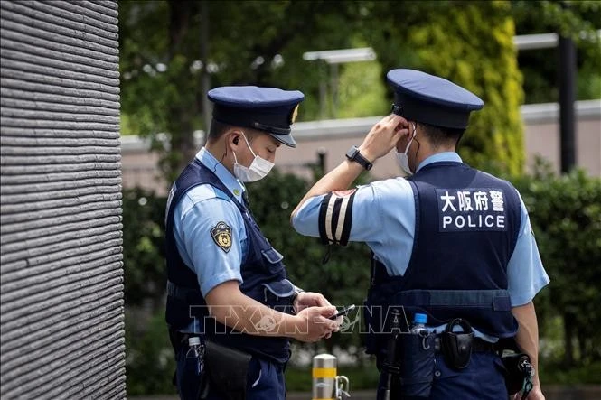 Cảnh sát tại Tokyo, Nhật Bản, ngày 14/7/2021.
