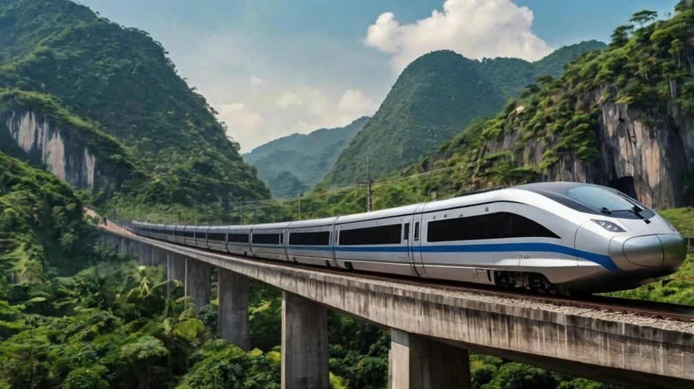 Phối cảnh tuyến đường sắt Lào Cai - Hà Nội - Hải Phòng.