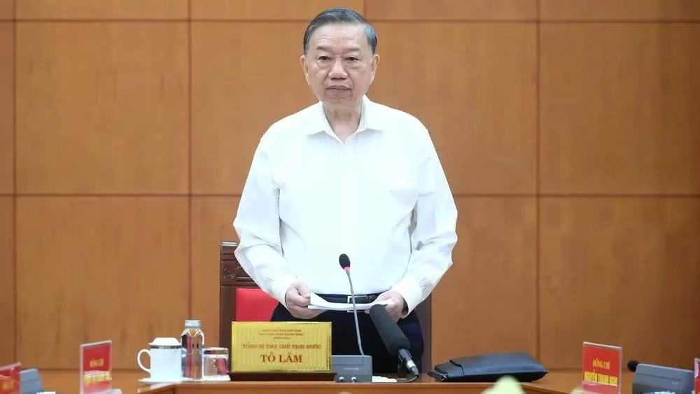 Tổng Bí thư, Chủ tịch nước Tô Lâm phát biểu kết luận tại cuộc làm việc với Bộ Nội vụ và một số cơ quan. (Ảnh: ĐĂNG KHOA)