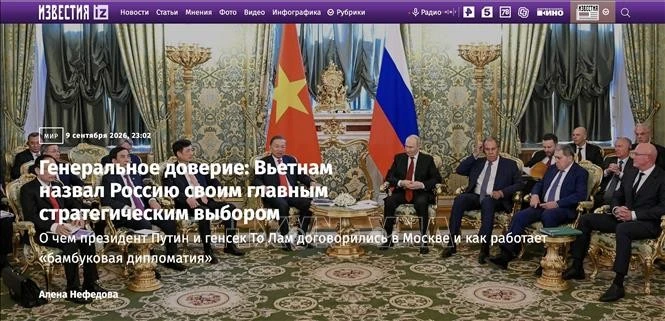 Bài viết trên trang iz.ru. Ảnh: TTXVN phát