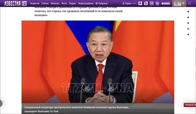 Bài viết trên trang iz.ru. Ảnh: TTXVN phát