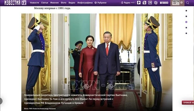 Bài viết trên trang iz.ru. Ảnh: TTXVN phát