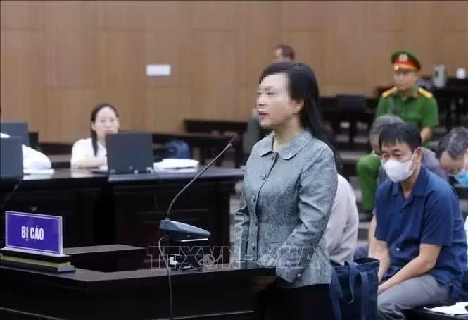 Bị cáo Nguyễn Thị Kim Tiến, cựu Bộ trưởng Bộ Y tế trong phiên tòa sơ thẩm. Ảnh tư liệu: Phạm Kiên/TTXVN