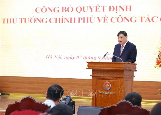 Tân Phó Tổng Thanh tra Chính phủ Phạm Thành Ngại phát biểu. Ảnh: Văn Điệp/TTXVN