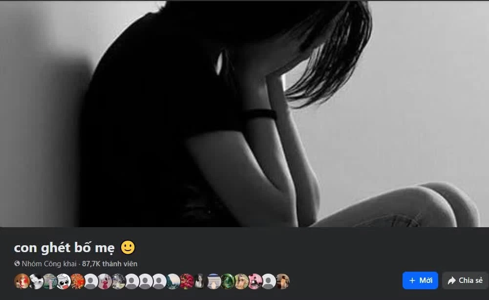 Nhóm "con ghét bố mẹ" với gần 90 nghìn thành viên. Ảnh chụp màn hình.
