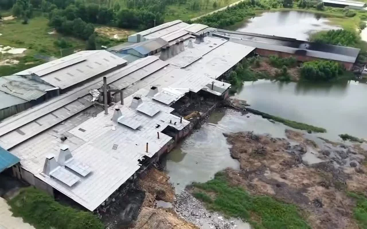 Khu vực phát hiện việc chôn lấp chất thải trái phép.
