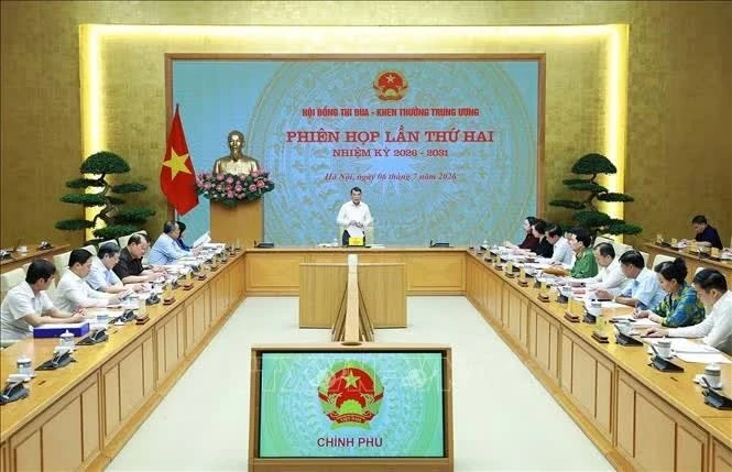 Thủ tướng Lê Minh Hưng, Chủ tịch Hội đồng Thi đua - Khen thưởng Trung ương chủ trì Phiên họp lần thứ hai, ngày 6/7/2026. Ảnh tư liệu: Dương Giang/TTXVN