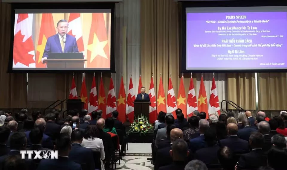 Tổng Bí thư, Chủ tịch nước Tô Lâm: Việt Nam sẵn sàng cùng Canada xây dựng quan hệ Đối tác Chiến lược có chiều sâu - Ảnh: TTXVN