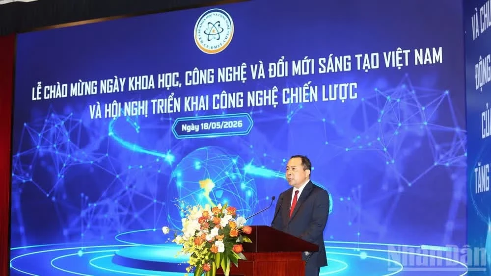 Bộ trưởng Khoa học và Công nghệ Vũ Hải Quân phát biểu ý kiến tại sự kiện.