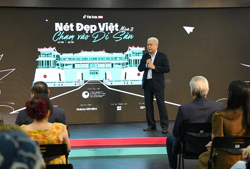 Ông Nguyễn Lâm Thanh, đại diện TikTok Việt Nam phát biểu tại sự kiện.