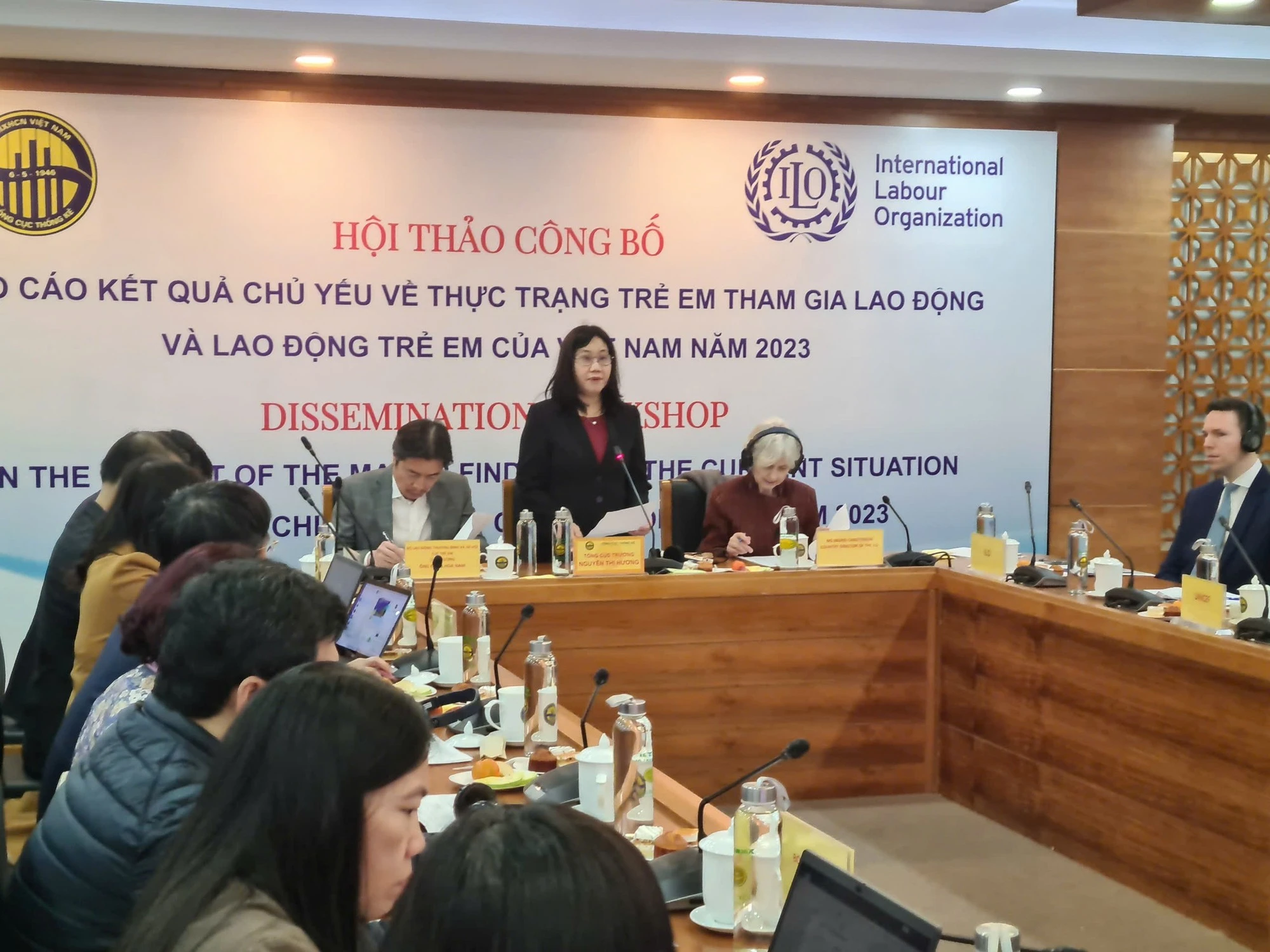 Hội thảo công bố Báo cáo "Trẻ em tham gia lao động và Lao động trẻ em quốc gia năm 2023," ngày 23/1.