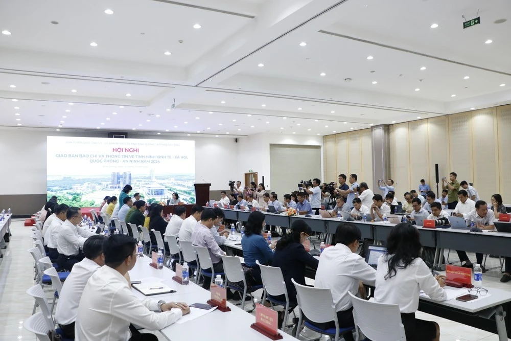 Toàn cảnh hội nghị giao ban báo chí.