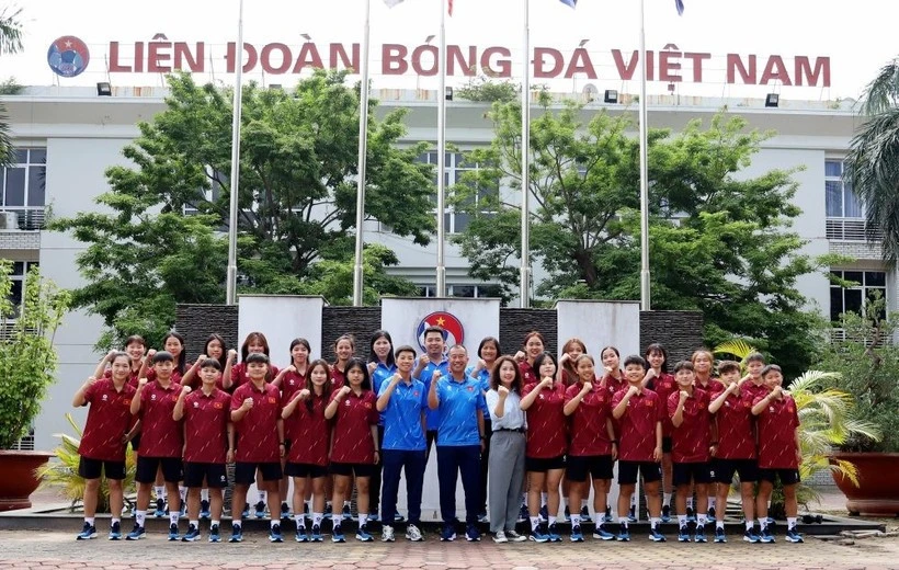 Các thành viên đội tuyển U20 nữ Việt Nam.