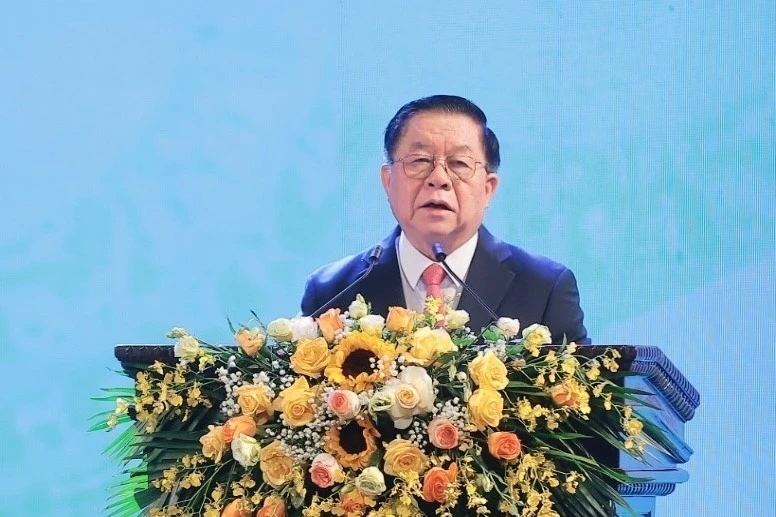 Ông Nguyễn Trọng Nghĩa, Ủy viên Bộ Chính trị, Bí thư Trung ương Đảng, Trưởng Ban Tuyên giáo Trung ương phát biểu.