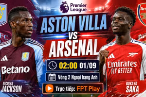 Aston Villa vs Arsenal 2h ngày 1/9: Link xem trực tiếp, nhận định dự đoán