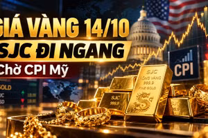 Giá vàng hôm nay 14/10/2026: SJC giữ 144,3 triệu đồng, thế giới giảm nhẹ