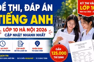 Đề thi, đáp án môn Tiếng Anh lớp 10 Hà Nội 2026 chính thức mới nhất