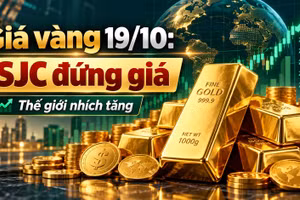 Giá vàng hôm nay 19/10/2026: SJC đứng giá, vàng thế giới phục hồi đầu tuần