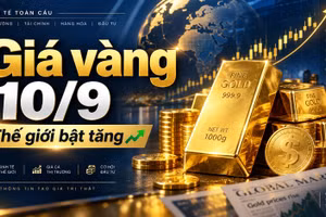 Giá vàng hôm nay 10/9: SJC đi ngang, vàng thế giới bật tăng 44 USD