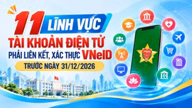 11 lĩnh vực tài khoản điện tử phải liên kết, xác thực VNeID trước ngày 31/12/2026
