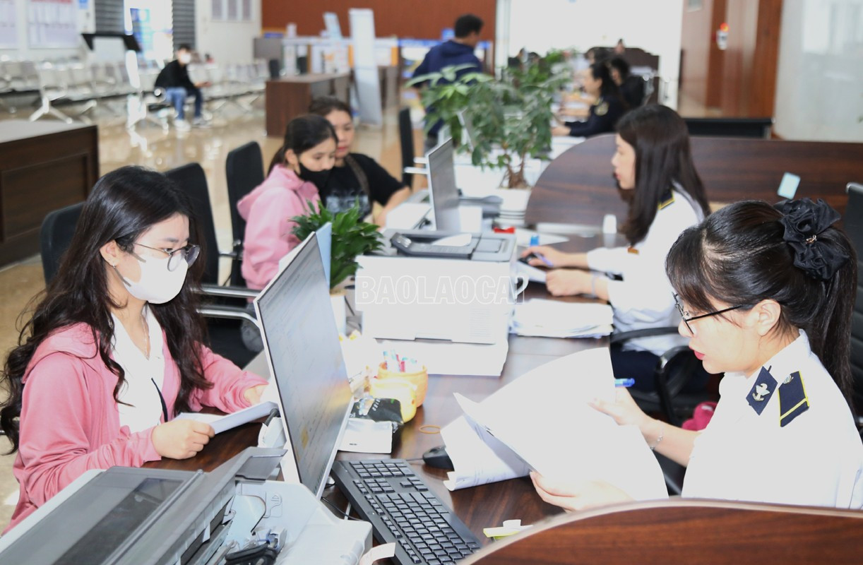 Doanh nghiệp làm thủ tục xuất khẩu nông sản. baolaocai-c_x3.jpg