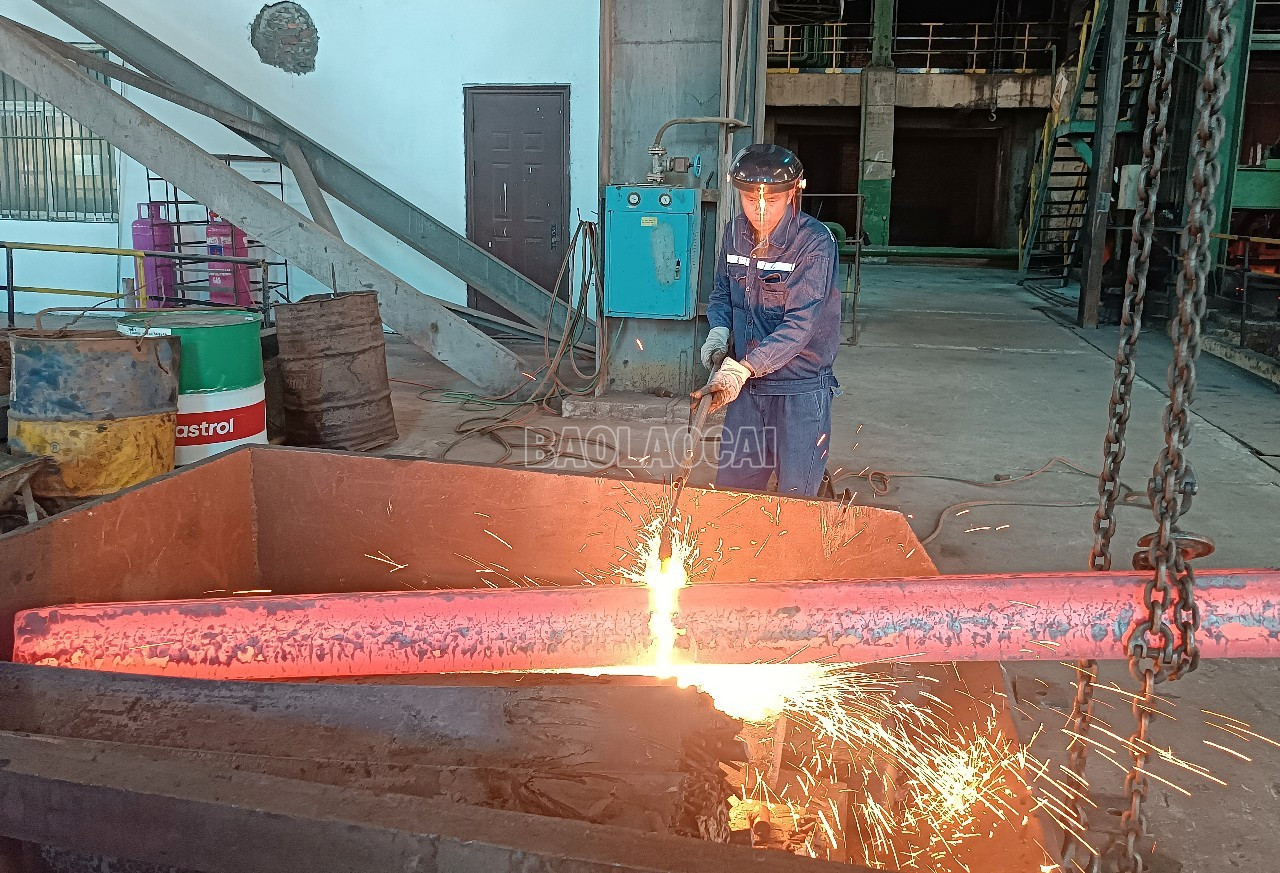 Trong quá trình sản xuất, tại từng vị trí, công nhân được trang bị bảo hộ phù hợp để đảm bảo an toàn. baolaocai-c_t7.jpg
