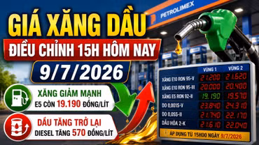 Giá xăng dầu 15h ngày 9/7: Xăng giảm, dầu tăng