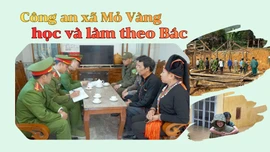 Công an xã Mỏ Vàng học và làm theo Bác