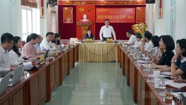 Đồng chí Giàng Quốc Hưng, Ủy viên Ban Thường vụ, Trưởng Ban Nội chính Tỉnh ủy, Phó Bí thư Thường trực Đảng ủy Các cơ quan Đảng tỉnh phát biểu kết luận Hội nghị.