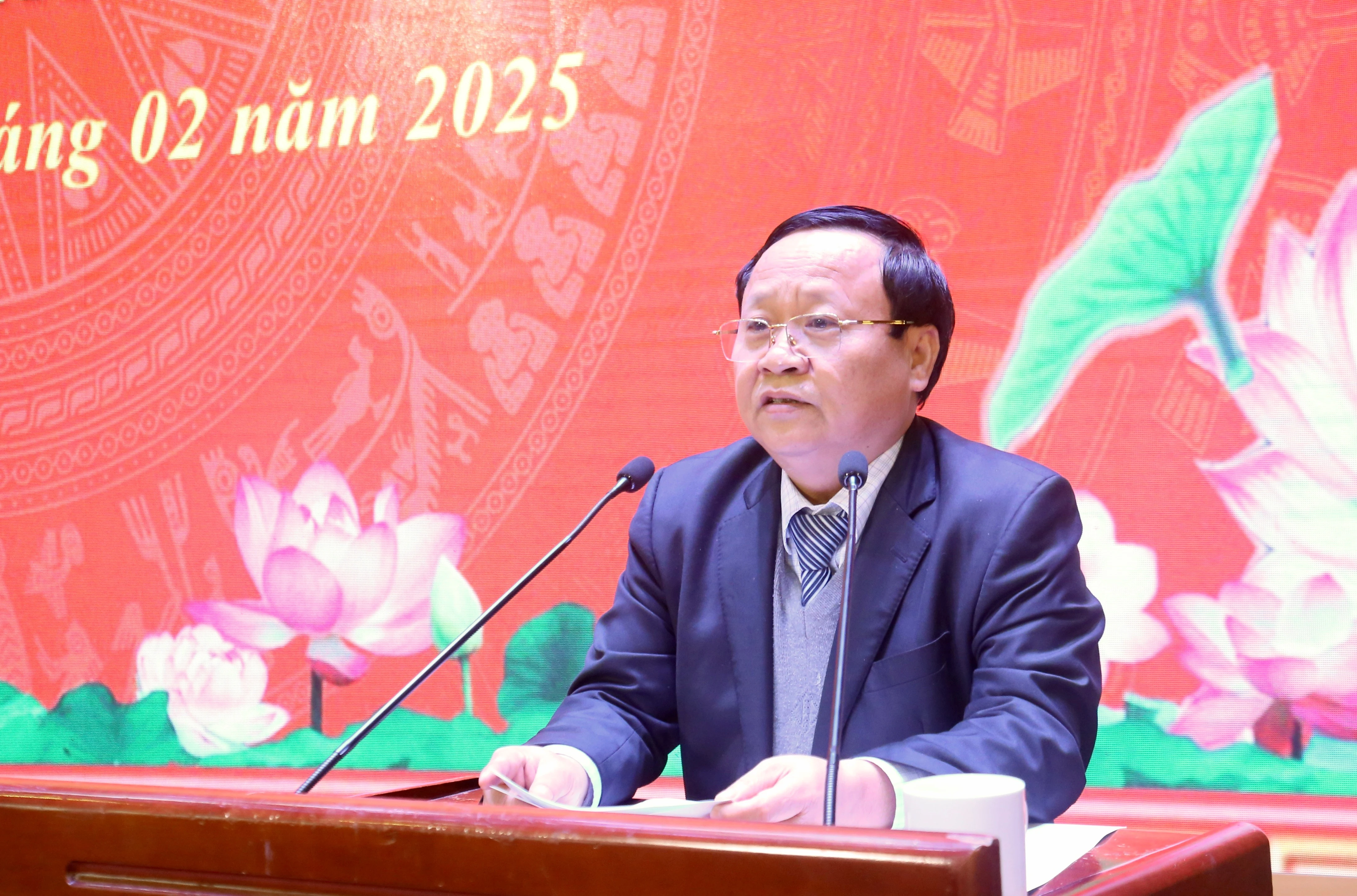 Đồng chí Nguyễn Trọng Hài phát biểu tại hội nghị.