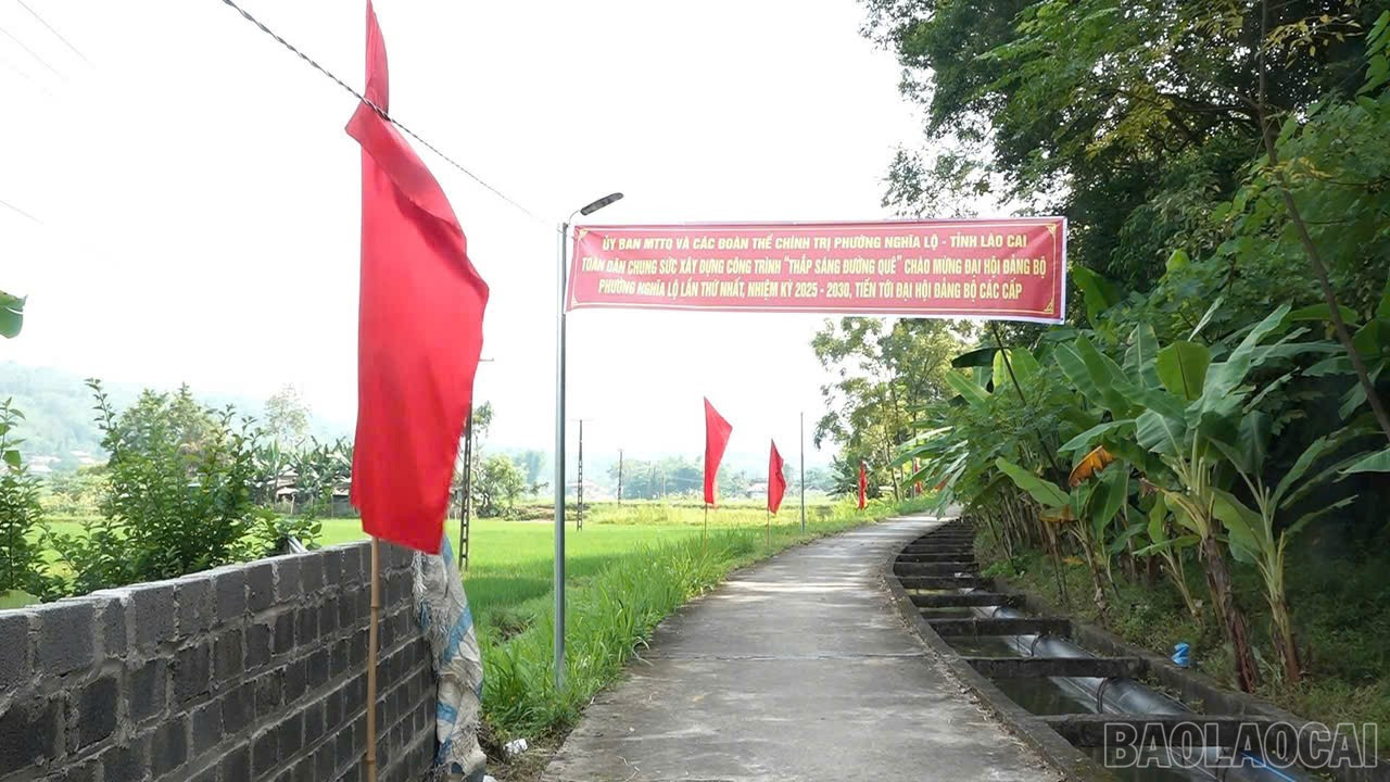 Tuyến đường thuộc Công trình “Thắp sáng đường quê” đã được hoàn thành. baolaocai-br_bb.jpg