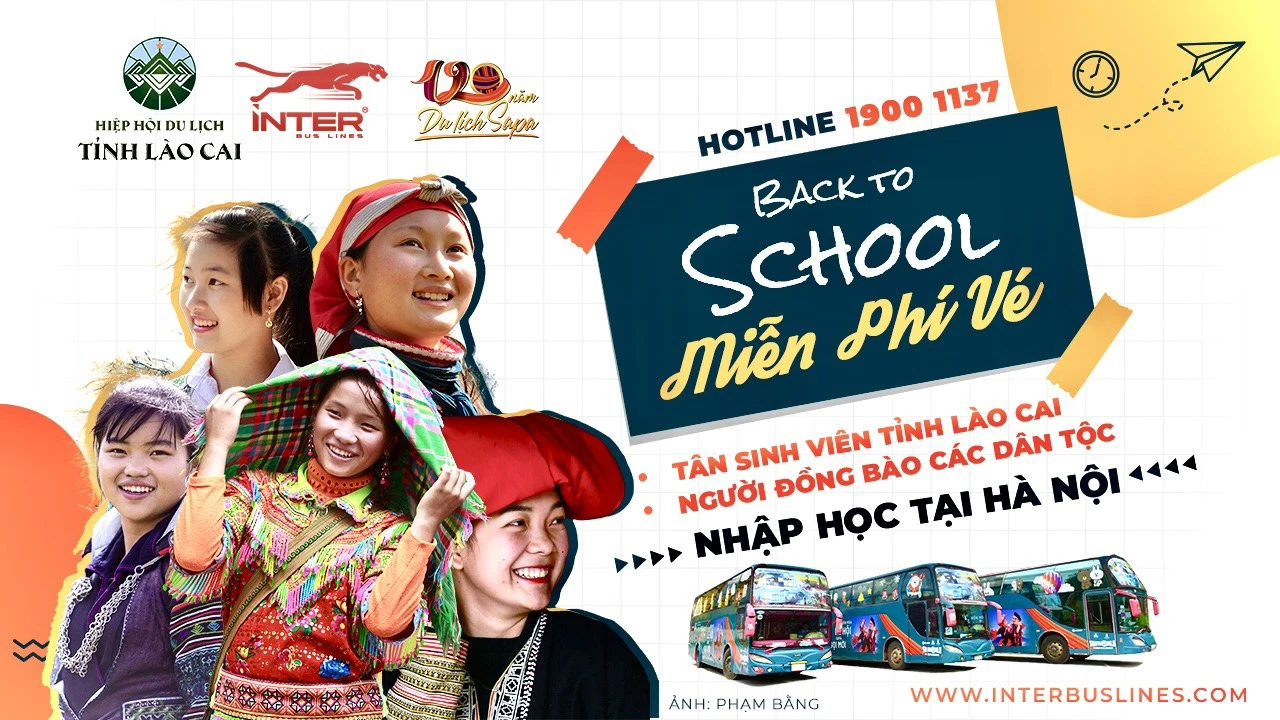 Hãng xe dành tặng hàng trăm vé xe miễn phí đưa sinh viên Lào Cai xuống Hà Nội làm thủ tục nhập học.