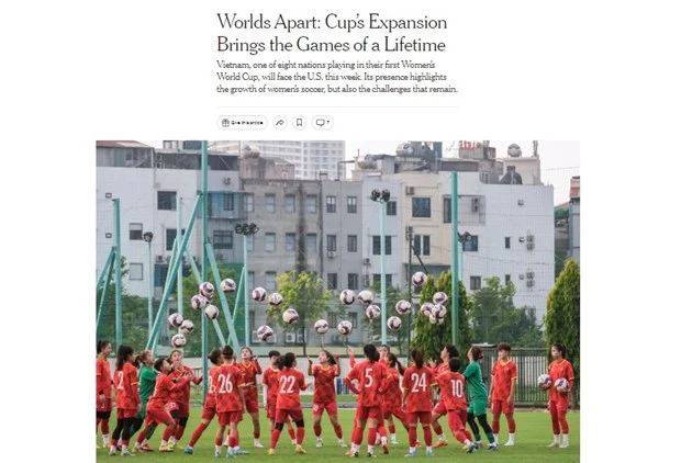 Bài viết về Đội tuyển Bóng đá Nữ Việt Nam đăng trên tờ The New York Times.