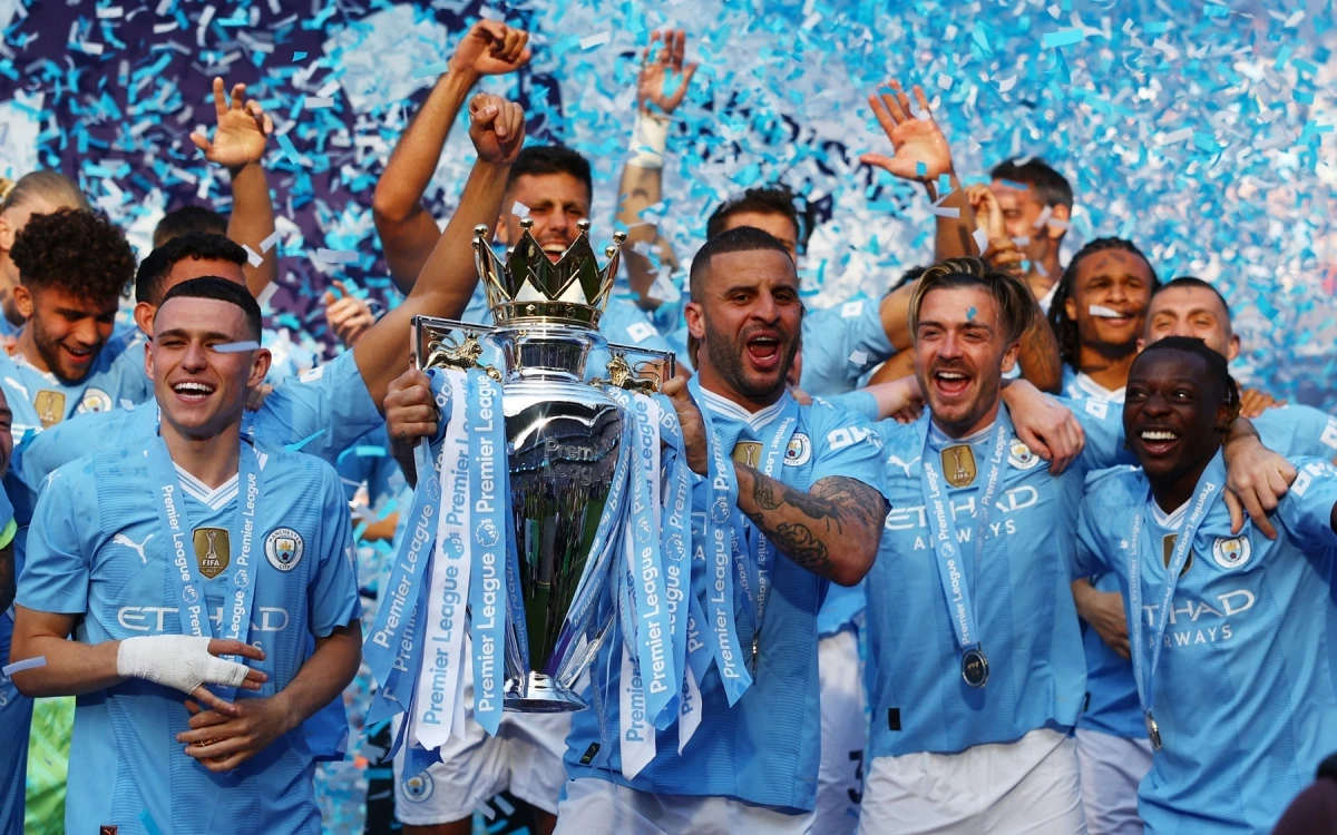 Man City vô địch Ngoại hạng Anh 2023/2024. (Ảnh: Reuters)