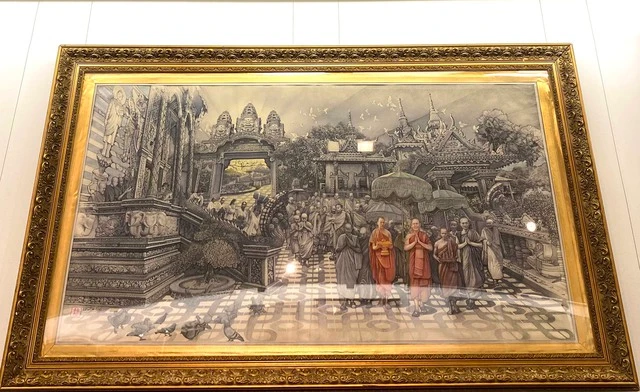 Tác phẩm “Lễ hội Khmer ở Cà Mau” đoạt giải xuất sắc - Ảnh: VGP/TT