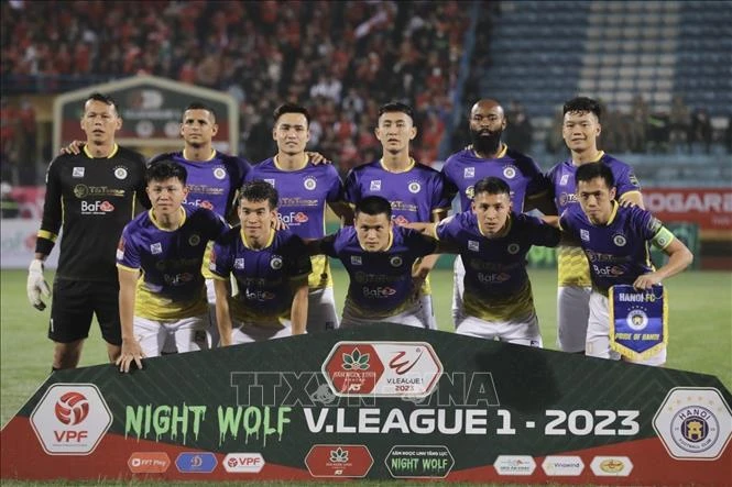 Đội hình ra sân của CLB Hà Nội.