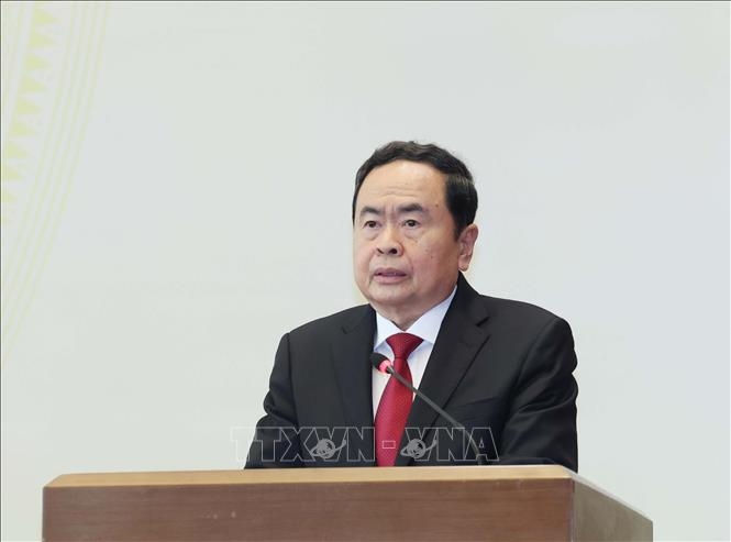 Chủ tịch Quốc hội Trần Thanh Mẫn phát biểu tại buổi gặp mặt. Ảnh: TTXVN. Chủ tịch Quốc hội Trần Thanh Mẫn phát biểu tại buổi gặp mặt. Ảnh: TTXVN.