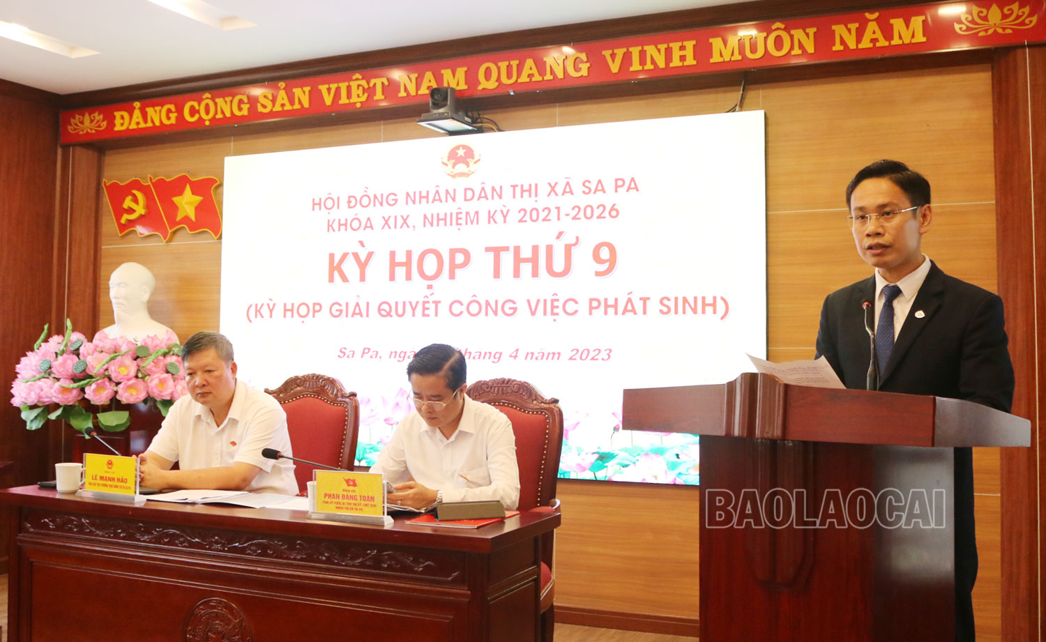 Đồng chí Cao Bá Quý, Phó Chủ tịch UBND thị xã Sa Pa phát biểu nhận nhiệm vụ. sp3.1.jpg