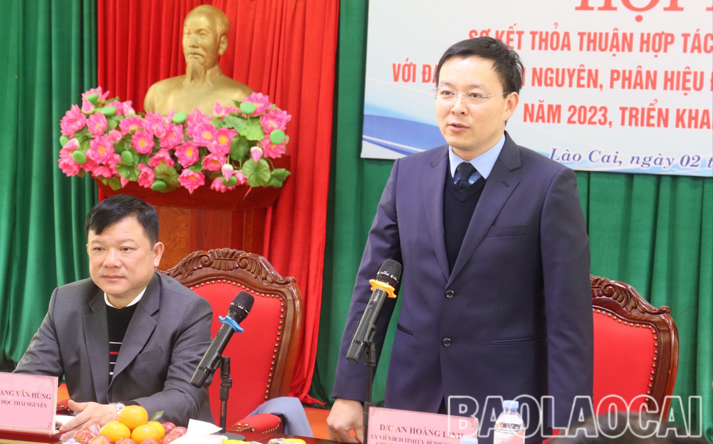 Đồng chí An Hoàng Linh, Bí thư Huyện ủy, Chủ tịch HĐND huyện Yên Bình mong muốn thời gian tới sẽ tiếp tục nhận được sự hợp tác của Đại học Thái Nguyên và Phân hiệu Đại học Thái Nguyên tại tỉnh Lào Cai. 64B65246-E02D-431A-B6A8-2EAD519206F9.jpeg