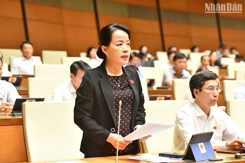 Đại biểu Nguyễn Thị Kim Thúy (Đà Nẵng) phát biểu.