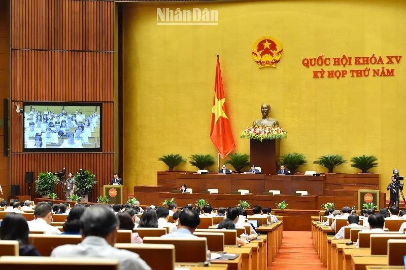 Quang cảnh phiên họp của Quốc hội chiều 24/5.