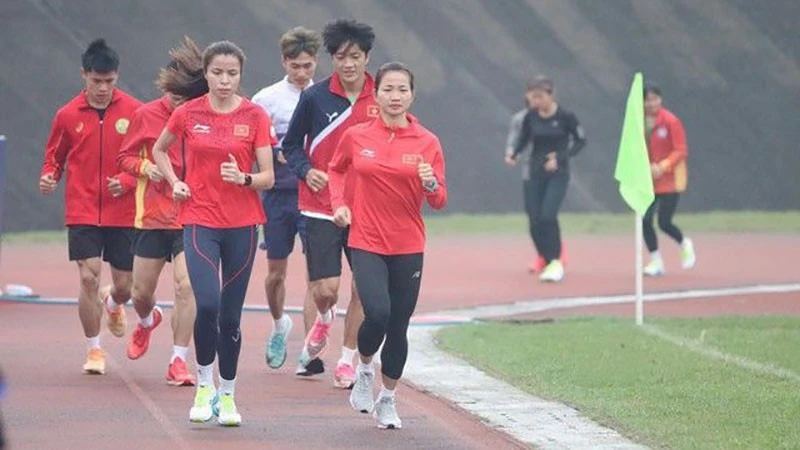 Một buổi tập luyện của đội tuyển điền kinh Việt Nam. (Ảnh: Tư liệu)